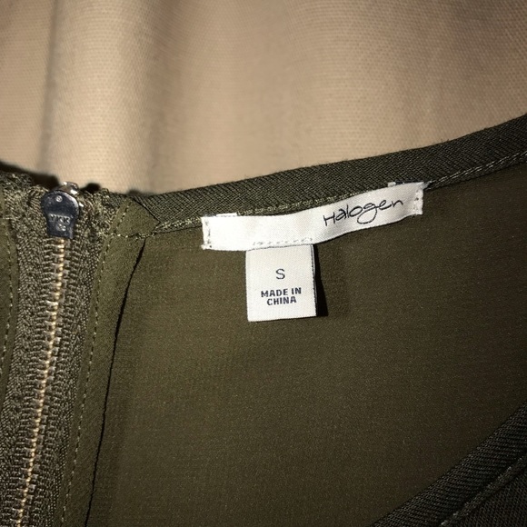 Small Olive Green Top with Cap Sleeves - Picture 5 of 6